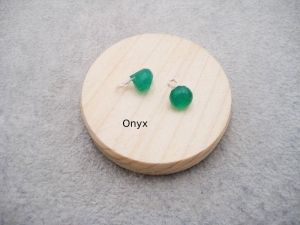 Wechsel-Ohrring-Anhänger Onyx, grüner Onyx, Creole, 925 Silber, Rosegold Filled, Gold Filled, Edelsteinohrringe