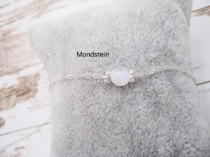 Mondstein-Armband, Regenbogen Mondstein, Blue Flash, 925 Silber, zierlich, Rosegold Filled, Gold Filled, Edelstein