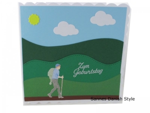 Wanderkarte, Zum Geburtstag, Geburtstagskarte für den Mann, auf Tour in die Natur, die Karte ist ca. 15 x 15 cm