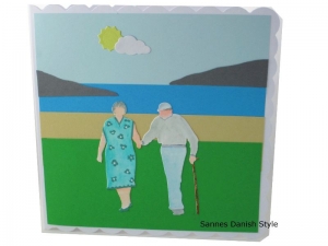 Grußkarte für Senioren, Grußkarte für Oma oder Opa, Hochzeittagskarte, Geburtstagskarte, Herzlichen Glückwünsche, die Karte ist ca. 15 x 15 cm