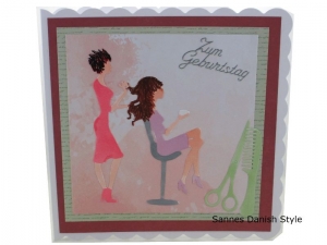 Friseurbesuch Geburtstagskarte, 3D Grußkarte Friseur, Grußkarte Geldgeschenk, schnell bestellen, die Karte ist ca. 15 x 15 cm - Handarbeit kaufen