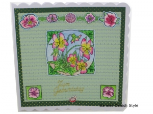 3D Geburtstagskarte, Aquarellblumen, Glückwünsche mit Blumen, Blumengruß für die Frau, schöne Blumen, die Karte ist 15 x 15 cm - Handarbeit kaufen