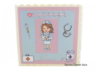 Krankenschwester, Geburtstagskarte Ärztin, Mediziner, Pflegekraft, süße Geburtstagskarte für Medizinbereich, die Karte ist 15 x 15 cm