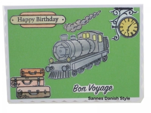 3D Geburtstagskarte mit Dampflokomotive, Dampflok für Zugliebhaber, Modelleisenbahn Kreative, 3D Karte, die Karte ist ca. DIN A6 Format