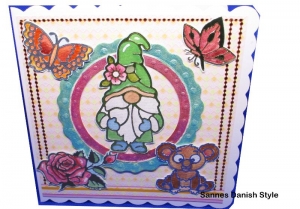3D Geburtstagskarte mit Wichtel und Koala. Schöne Geburtstagskarte für klein und groß, mit Sticker und Aquarellfarben, die Karte ist ca. 15 x 15 cm