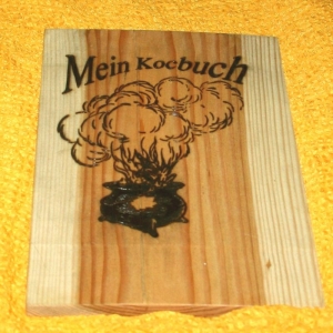 Kochbuch, massives Lärchenholz, 256 leere linierte Seiten