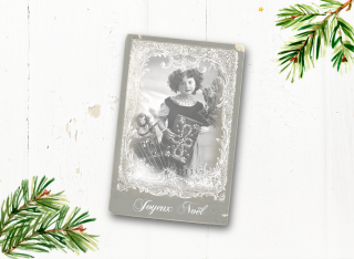  ♥ Joyeux Noel ♥ schöne Weihnachtskarte im romantischen Shabby Chic Stil