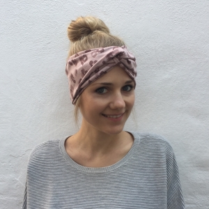 Turban Stirnband ** LEOPRINT ** puderrosa von zimtblüte im Turbanstyle zwei Farben 2477.181021.105727_2019-03-2312.21.242