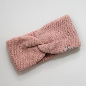 Modell CARO double Stirnband im Turbanstyle Wolle mit Kaschmir von zimtblüte zart rosa
