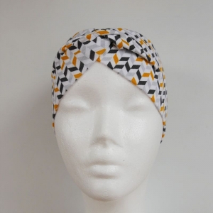 MODERNART Stirnband mit Bandeau gelb grau von zimtblüte Handarbeit  - Handarbeit kaufen