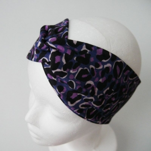 Bandeau Stirnband LEOPRINT  mit Twist von zimtblüte Handarbeit  NEU