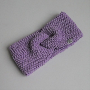  Lavendel Stirnband PEARL aus Wolle  von zimtblüte handgestrickt NEU   - Handarbeit kaufen