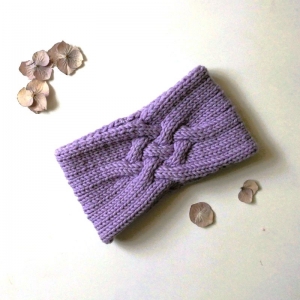 Stirnband ZOE  violett Handarbeit  aus Wolle von zimtblüte   - Handarbeit kaufen