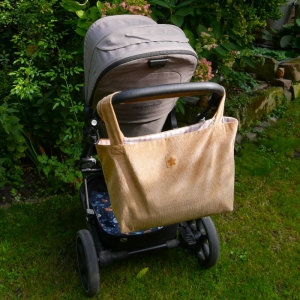 MAMIBAG Kinderwagentasche Cordtasche sandfarben MOMBAG Shopper Handarbeit von zimtblüte   - Handarbeit kaufen