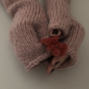 Fingerlose Handschuhe mit Kaschmir  Alpaka Stulpen handgestrickt von zimtblüte   