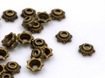 30 Mini Perlenkappen Hütchen 5mm Bronze, Kelche