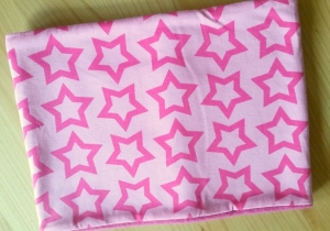 rosa Schlauchschal mit Sternen, Innenseite ist Fleece, Durchmesser 52 cm  - Handarbeit kaufen