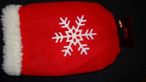 roter Eiskratzerhandschuh mit einer Schneeflocke - Handarbeit kaufen