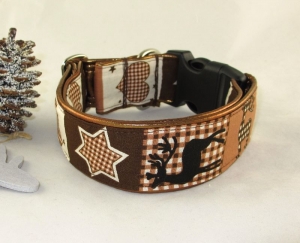 Hundehalsband Winter Dreams Halsband Hundehalsband Weihnachten handgemacht verstellbar Klickverschluss Kunststoff oder Metall  