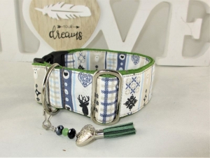 Hundehalsband Aufgedirndlt Halsband Nylonhalsband verstellbar mit Klickverschluss Metall (Alu) oder Kunststoff  - Handarbeit kaufen