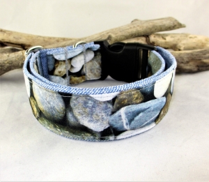Hundehalsband Stones Halsband Nylonhalsband verstellbar mit Klickverschluss Metall oder Kunststoff Verschluss wahlweise Zugstopp Verschluss      - Handarbeit kaufen