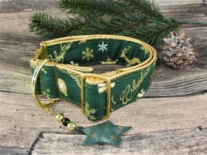 Hundehalsband Holy Night Halsband Hundehalsband Nylonhalsband Weihnachten Christmas verstellbar Klickverschluss Kunststoff oder Metallverschluss 