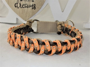 Hundehalsband Snake geflochten Flechthalsband Halsband aus Paracord mit Zugstopp Verschluss 