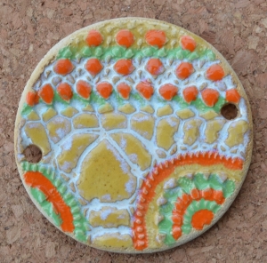 17-135 Zaunknopf ausgefallener bunter Zaunschmuck  von Keramik-Kreativ