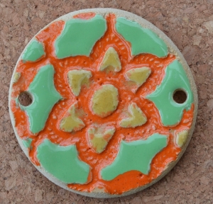17-130  Zaunknopf ausgefallener bunter Zaunschmuck  von Keramik-Kreativ