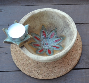 18-162  Sonderposten -30%  Adventschale, Schale für Teelicht  von Keramik-Kreativ 