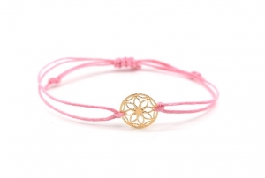 Makramee Armband in rosa mit Lebensblume Anhänger ☆ kostenloser Versand ☆ OneSize Handmade