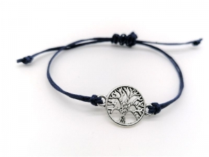 Makramee Armband in blau mit Lebensbaum Anhänger ☆ kostenloser Versand ☆ OneSize Handmade