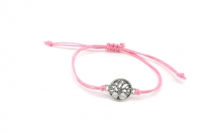 Makramee Armband in rosa mit Lebensbaum Anhänger ☆ kostenloser Versand ☆ OneSize Handmade 