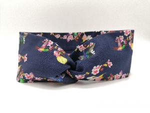 Stirnband mit Kolibris und Blüten aus Baumwoll Jersey Haarband Turban ☆ kostenloser Versand ☆