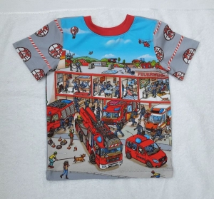 Jungen T-Shirt für Feuerwehrfans! Kinder, T-Shirt - Handarbeit kaufen