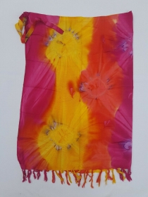 Damen-Sarong-Wickelrock, Sommertraum, Einheitsgröße 38/40, Handarbeit, # M 04, bunt, 110 x 75 cm  - Handarbeit kaufen