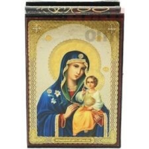Russische Lackschatulle Mutter Gottes mit Jesuskind, aufklappbar, Handarbeit, # LS 18 - Handarbeit kaufen
