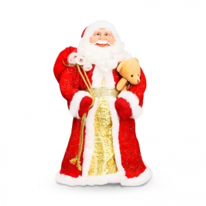 Weihnachtsmann mit rotem Pelzmantel, handgearbeitet, neu, 27 cm, # P105 - Handarbeit kaufen