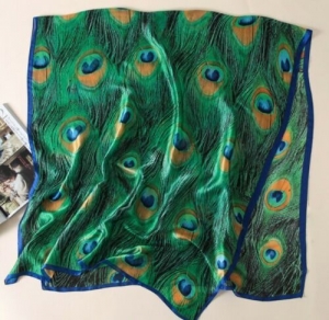 Damen Seidentuch/Schal/Hals-Kopftuch/Stola aus Usbekistan, sommergrün, 180 x 90 cm   - Handarbeit kaufen