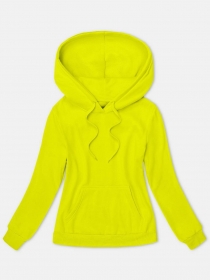 Damen-Kapuzenpullover mit Kängurutasche vorne, Langarm, Größe L / 38, gelb Neon # OZ 05 - Handarbeit kaufen