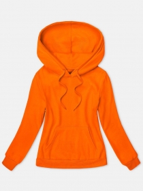 Damen-Kapuzenpullover mit Kängurutasche vorne, Langarm, Größe L / 38, orange # OZ 09 - Handarbeit kaufen