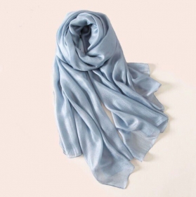Damen Seidentuch/Schal/Hals-Kopftuch/Stola, einfarbig hellblau, 180 x 90 cm, neu  - Handarbeit kaufen
