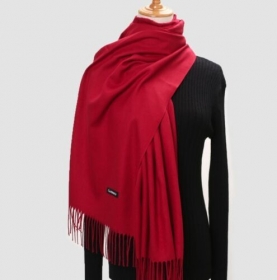 Damen-Sommer-Kaschmir-Schal mit Seide, 200 x 70 cm, weinrot, neu  - Handarbeit kaufen