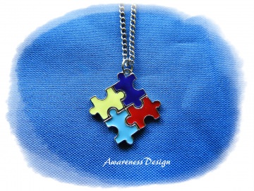 Gliederkette mit Puzzle Anhänger ♡ Puzzleteile Autismus