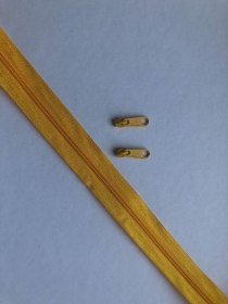Reissverschluss 1 Meter mit 2 Zipper - gelb