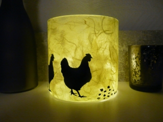 Windlicht Tischlampe Hühner