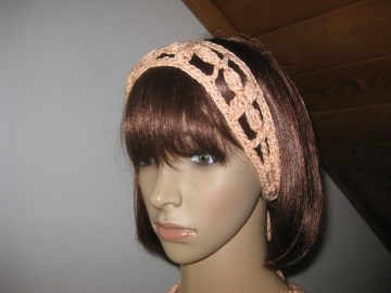 Haarband mit dezentem Glanz, Stirnband, Haarschmuck, gehäkelt - Handarbeit kaufen