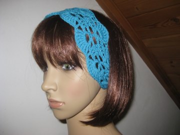 Haarband aus elastischer Baumwolle, Stirnband, Haarschmuck, gehäkelt   - Handarbeit kaufen