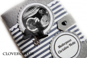 Mutterpasshülle Herz Mutterpass Hülle Mutterkindpass Ultraschallbild Baby - Handarbeit kaufen