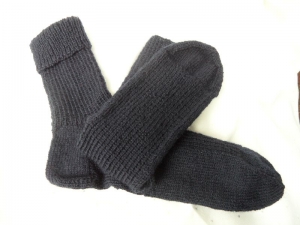  Handgestrickte Socken, Stricksocken, Dunkelblau, Größe nach Wahl - Handarbeit kaufen